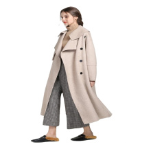 2020 new winter double-sided single-breasted knee-length add long female hand sewing wool coat